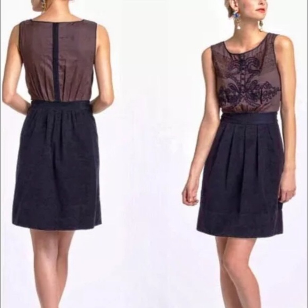 Elegant Black and Brown Sleeveless Dress